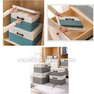 4 Pack Decorative Foldable Clothes Storage Boxes