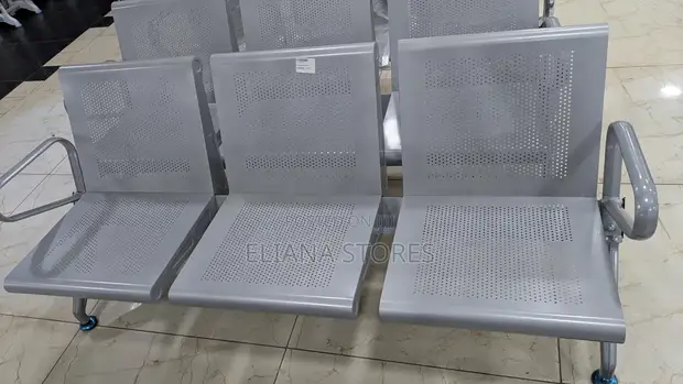 Perforated Mild Steel 3-Seater Waiting Chair Bench - 1