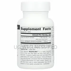 Source Naturals MegaFolinic™, 800mcg, 120 Tablets