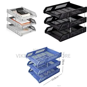 Plastic Freestanding File Rack Organizer with Drawers