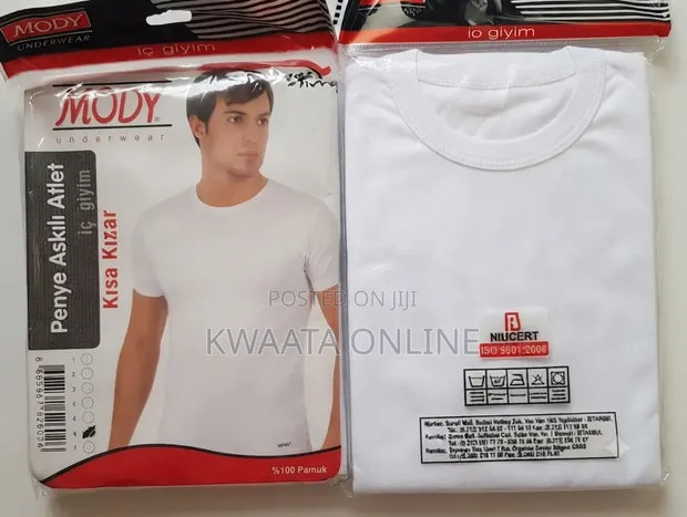 MODY Turkish Undershirt 2pc Pack - 100% Premium Cotton Crew Neck - 1