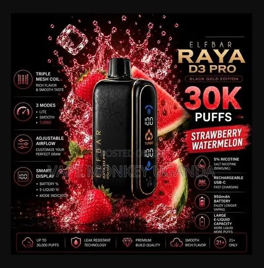 Elf Bar Raya D3 Pro - Strawberry Watermelon (35,000 Puffs) - 1