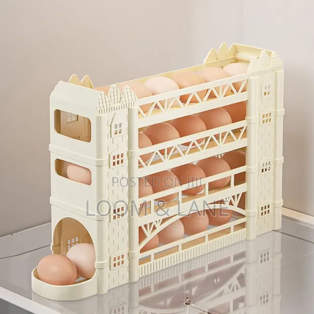 4-Tier Gravity-Fed Egg Dispenser - 30 Egg Capacity - 1