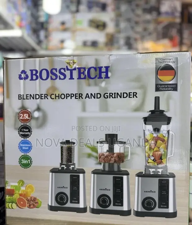 Bosstech 2.5L 3-in-1 Heavy Duty Blender, Chopper & Grinder - 1