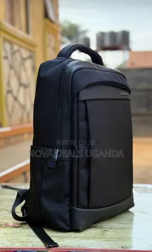 Premium Men's Black Multi-Compartment Backpack