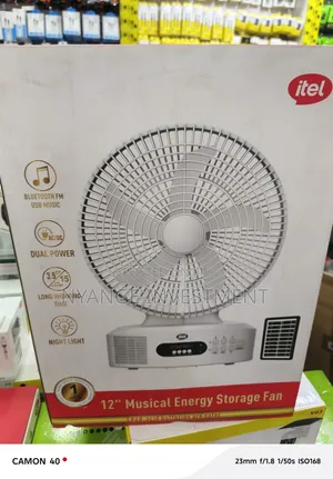 Itel 12-Inch Rechargeable Musical Fan M002