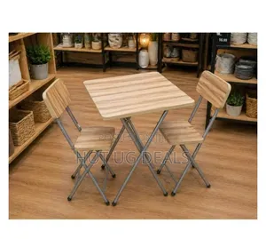 Foldable Wooden Reading Table with 2 Chairs