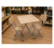 Foldable Wooden Reading Table with 2 Chairs - 1