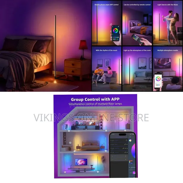Dimmable Corner LED Floor Lamp RGB+IC, 72 LEDs - 1