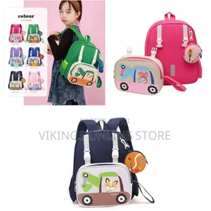 Cartoon Animal Backpack - Little Bus School Bag