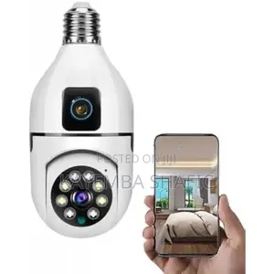 Dual Lens WiFi Light Bulb Security Camera 360 PTZ IP Cam