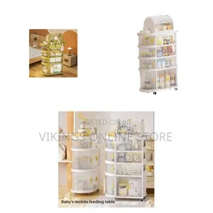 5-Layer Rolling Cart Shelving Unit with Silent Wheels