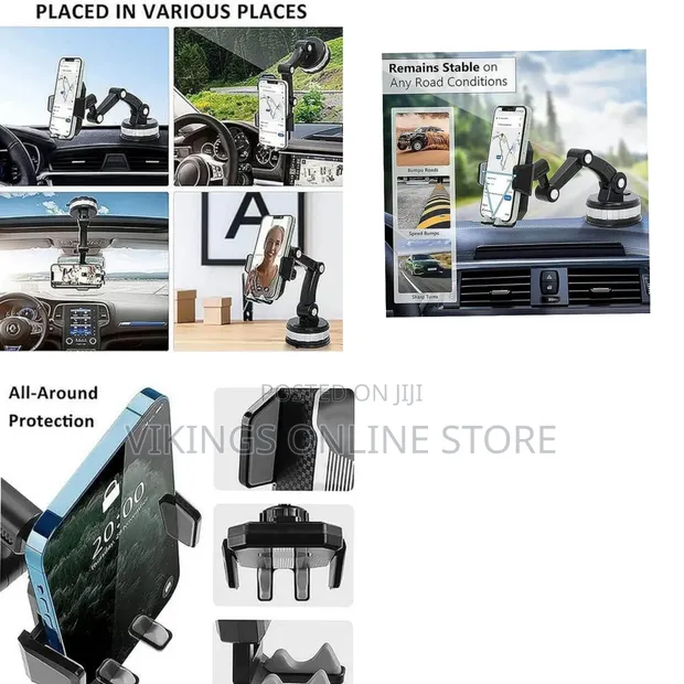 3-in-1 Long Arm Car Phone Holder with Parking Number - 1