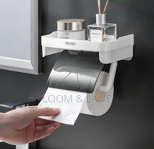 Toilet Roll Holder with Shelf - Self-Adhesive - 1