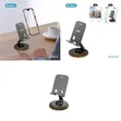 Go-Des Aluminum Alloy Foldable Phone Stand with Wood Grain Base - 1