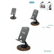 Go-Des Aluminum Alloy Foldable Phone Stand with Wood Grain Base - 2