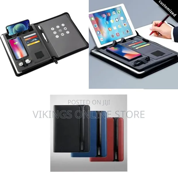 A4 Leather Document Portfolio Folder with Power Bank Gift Box - 1