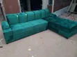 Forest Green L-Shaped Sofa Set with High-Density Mattresses - 2