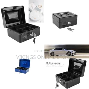 Robust Metal Cash Box HC-66003 with Lock and Key