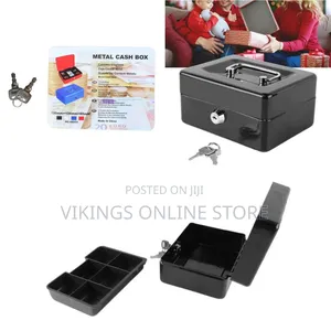 25x20x9 Cm JT250 Robust Metal Cash Box with Lock