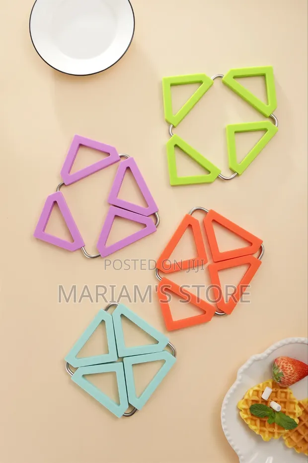Expandable Silicone Trivet Mats with Stainless Steel Frame - 1