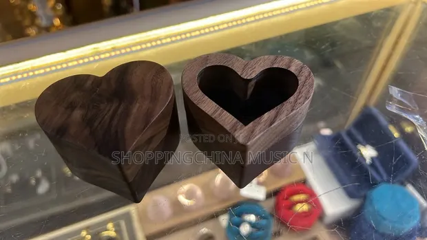 Wooden Love Engagement Ring Box - 1