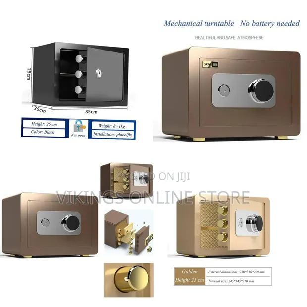 Steel Mechanical Safe Box - Household Anti-Theft - 1