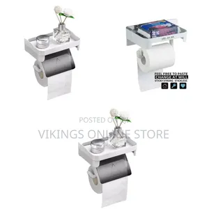 Wall Mounted Toilet Roll Holder with Shelf