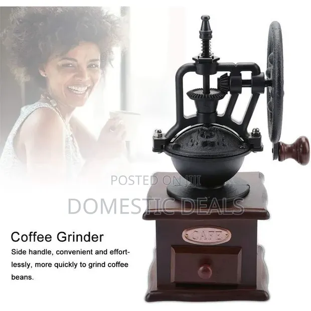 Antique Cast Iron Manual Coffee Grinder - 1