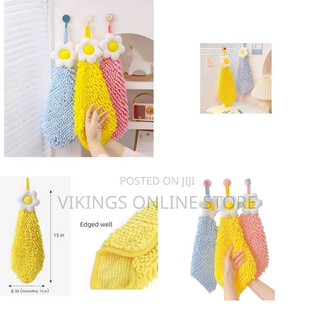 3 Pack Chenille Soft Kitchen Hand Towels - 1