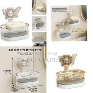 Soap Dish Holder with Drain - Wall Mounted Shower Box