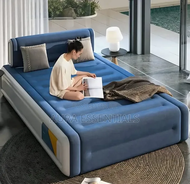 Luxury Raised Inflatable Mattress with Built-in Electric Pump - 1