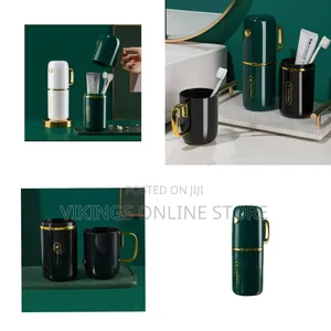 Portable Gold-Plated Mouthwash Cup Set for Couples