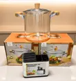 Borosilicate Glass Cooking Pot with Wooden Handles - 2
