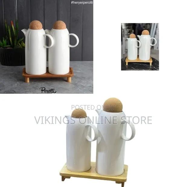 Porcelain Oil Dispenser Bottle Set (2 Pcs) - 1
