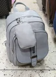 Gray Faux-Leather Casual Women's Backpack Bag - 2