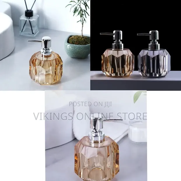 Travel Refillable Shampoo Dispenser - Transparent Geometric Crystal - 1