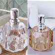 Travel Refillable Shampoo Dispenser - Transparent Geometric Crystal - 2