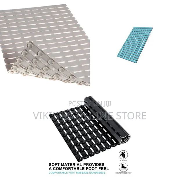 Non-Slip Bath Mat with Suction Cups & Drain Holes - 1