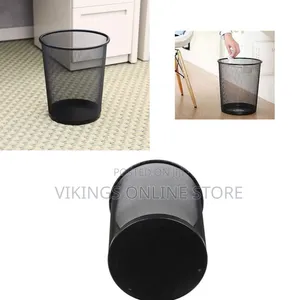 29.8cm x 33.8cm Metal Mesh Trash Bin - Black