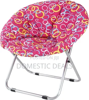 Folding Round Camping Chair - Pink