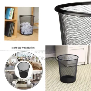 23.5cm x 26.5cm Metal Mesh Trash Basket - Black