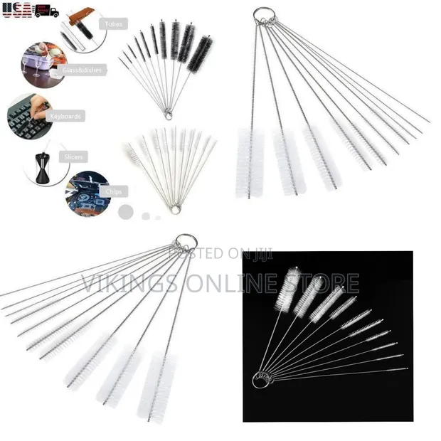 10PCS Nylon Cleaning Brush Set for Test Tubes & Bottles - 1