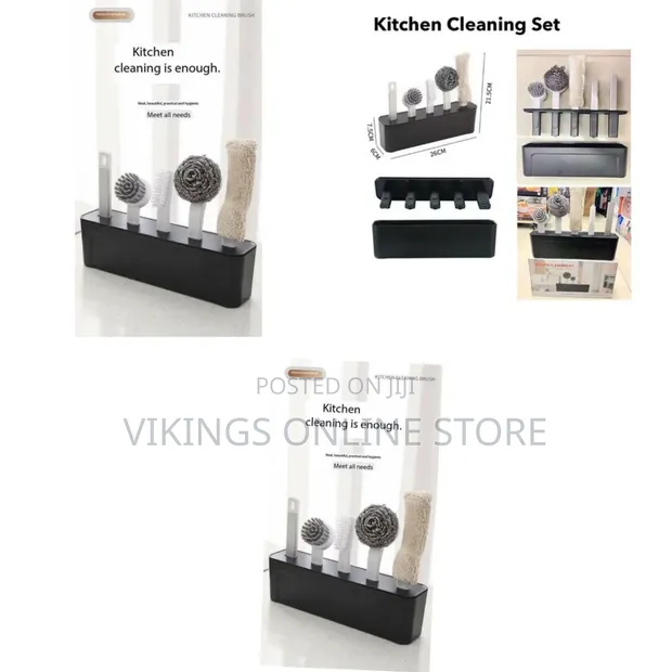 Kitchen Cleaning Kit - 4 Folding Brushes - 1