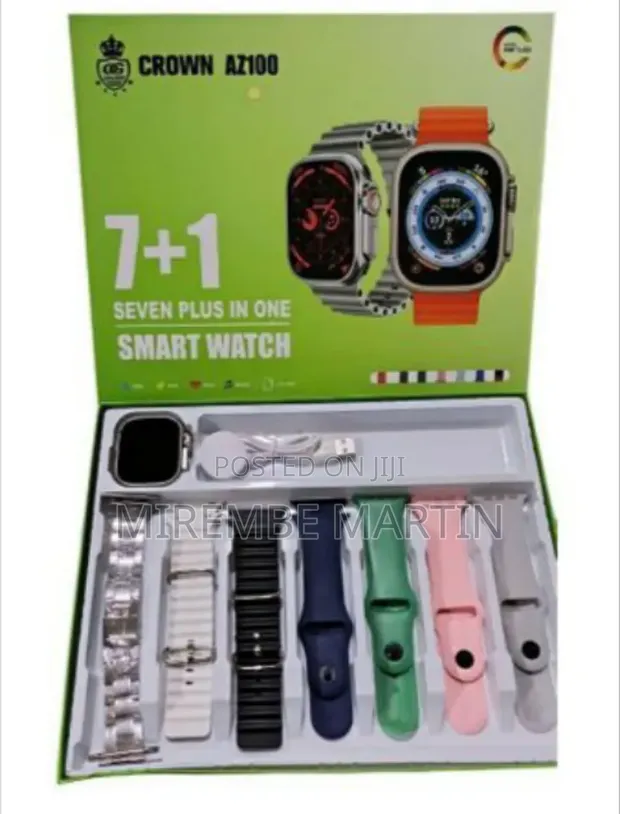 Crown AZ100 7-in-1 Straps Ultra 2 Smart Watch with Bluetooth Calling - 1