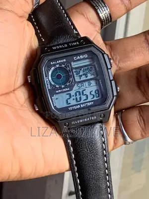 Casio AE-1200WH-1AV Digital Watch - Black Leather Strap