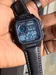 Casio AE-1200WH-1AV Digital Watch - Black Leather Strap - 1