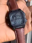 Casio AE-1200WHL-5A Wristwatch with Brown Leather Strap - 2