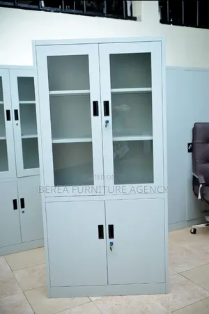 Brand New 4-Shelf Glass and Metallic File Cabinet
