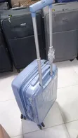 Light Blue Small Hard-Shell Trolley Suitcase - 1
